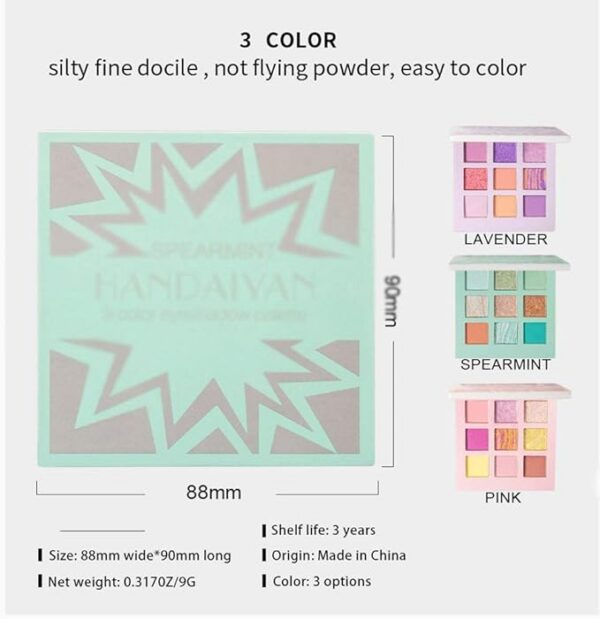 FMURY Eyeshadow Palette 9 Colors Matte Eyeshadow Palette Glitter Eyeshadow Makeup Nude Makeup Eyeshadow Palette Cosmetics(E) - Image 6