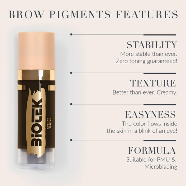 Inorganic Creamy Brow Pigment Kit for Permanent Makeup - Made in Italy Permanent Makeup Colors Set (5 Count, 0.61 fl.oz. each) - Image 2