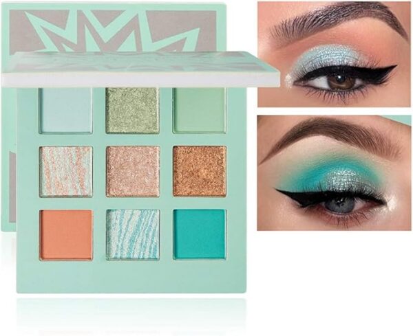 FMURY Eyeshadow Palette 9 Colors Matte Eyeshadow Palette Glitter Eyeshadow Makeup Nude Makeup Eyeshadow Palette Cosmetics(E) - Image 5