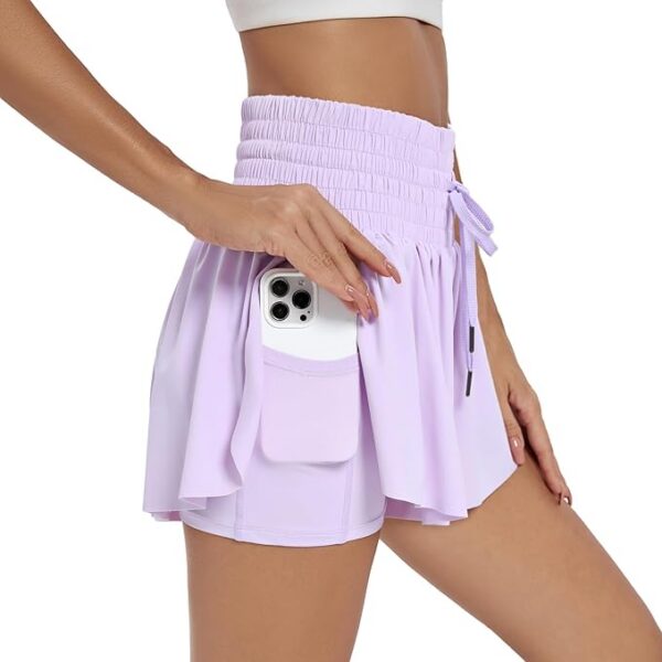 Blaosn Flowy Athletic Shorts for Women Workout Running Gym Yoga High Waist Skort Sweat Skirt Cute Clothes Summer Outfits - Image 3