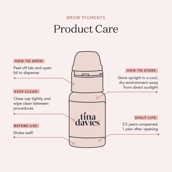 Tina Davies Professional Bolder Brown Brow Pigment Collection - Permanent Eyebrow Makeup - Colours Heal True to Tone - Includes Colour Chart - 8 x 1/2oz bottles - Image 2