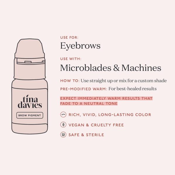Tina Davies Professional Bolder Brown Brow Pigment Collection - Permanent Eyebrow Makeup - Colours Heal True to Tone - Includes Colour Chart - 8 x 1/2oz bottles - Image 11