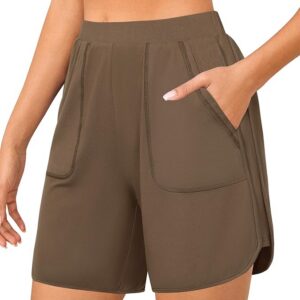 Quenteen Womens Sweat Shorts Casual Summer Loose Athletic Short Lounge Running Elastic Waist Shorts with Pocket